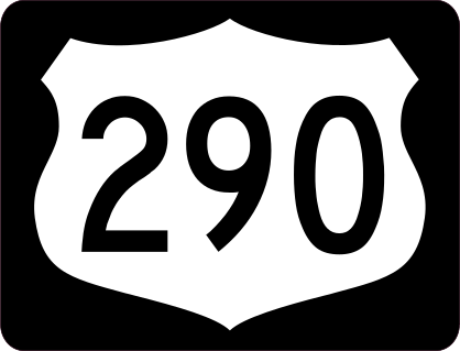 Highway 290 Sign With Black Border Sticker
