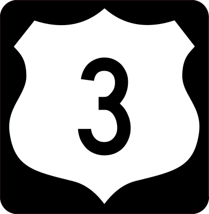 Highway 3 Sign With Black Border Sticker