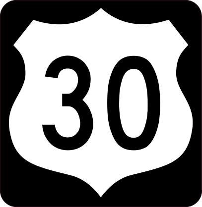 Highway 30 Sign With Black Border Sticker