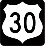 Highway 30 Sign With Black Border Sticker