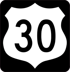 Highway 30 Sign With Black Border Sticker