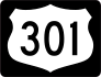 Highway 301 Sign With Black Border Sticker