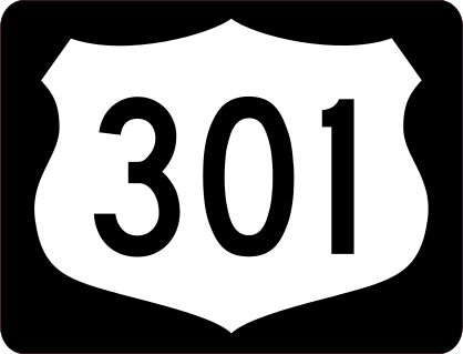 Highway 301 Sign With Black Border Sticker