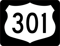 Highway 301 Sign With Black Border Sticker