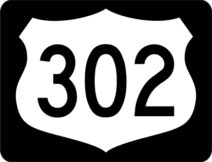 Highway 302 Sign With Black Border Sticker
