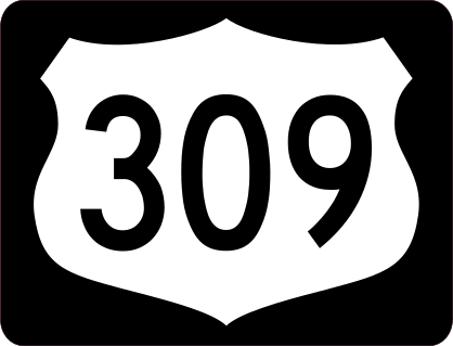 Highway 309 Sign With Black Border Sticker