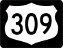 Highway 309 Sign With Black Border Sticker