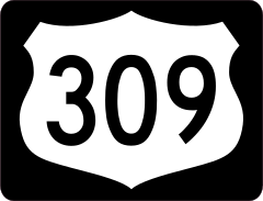 Highway 309 Sign With Black Border Sticker