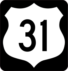 Highway 31 Sign With Black Border Sticker