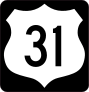 Highway 31 Sign With Black Border Sticker