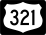 Highway 321 Sign With Black Border Sticker