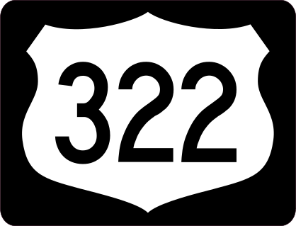 Highway 322 Sign With Black Border Sticker