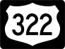 Highway 322 Sign With Black Border Sticker