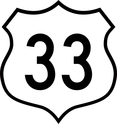 Highway 33 Sign Sticker