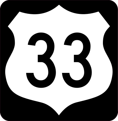 Highway 33 Sign With Black Border Sticker