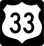 Highway 33 Sign With Black Border Sticker