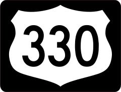 Highway 330 Sign With Black Border Sticker