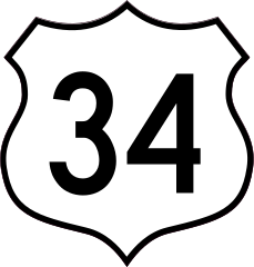 Highway 34 Sign Sticker