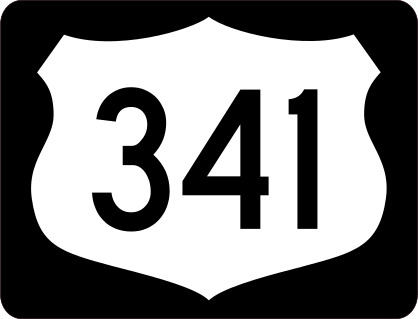 Highway 341 Sign With Black Border Sticker