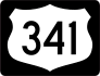 Highway 341 Sign With Black Border Sticker