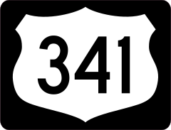 Highway 341 Sign With Black Border Sticker