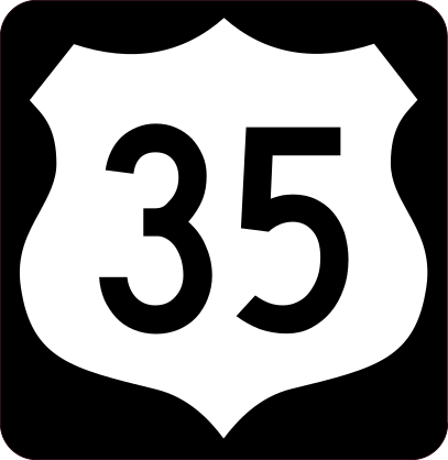 Highway 35 Sign With Black Border Sticker