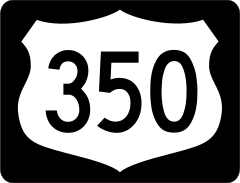 Highway 350 Sign With Black Border Sticker