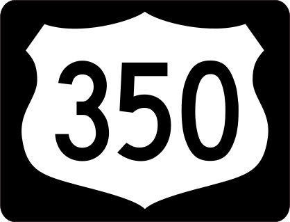 Highway 350 Sign With Black Border Sticker