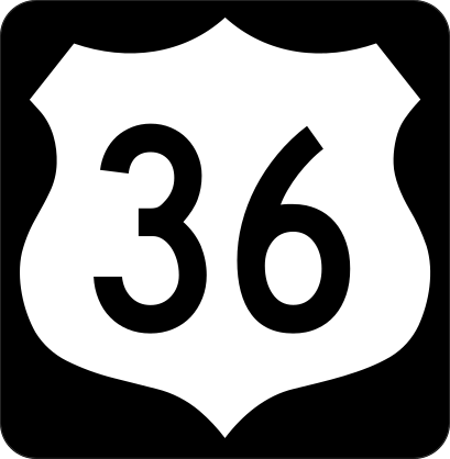 Highway 36 Sign With Black Border Sticker