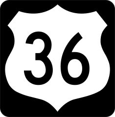 Highway 36 Sign With Black Border Sticker