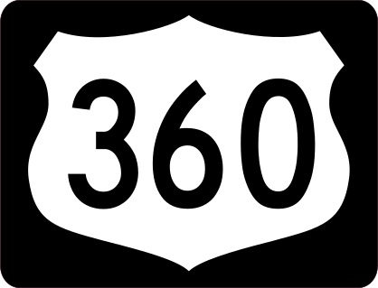 Highway 360 Sign With Black Border Sticker