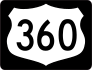 Highway 360 Sign With Black Border Sticker
