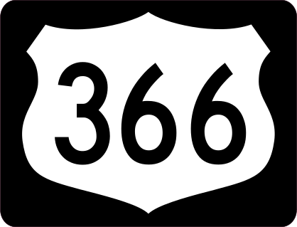 Highway 366 Sign With Black Border Sticker