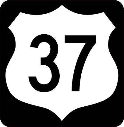 Highway 37 Sign With Black Border Sticker