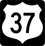 Highway 37 Sign With Black Border Sticker