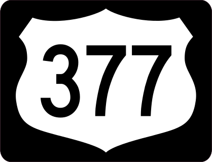 Highway 377 Sign With Black Border Sticker