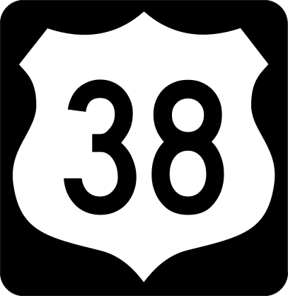 Highway 38 Sign With Black Border Sticker