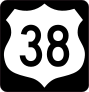 Highway 38 Sign With Black Border Sticker