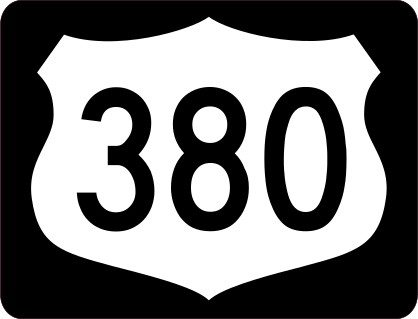 Highway 380 Sign With Black Border Sticker