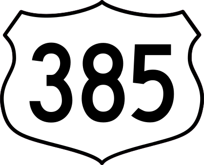 Highway 385 Sign Sticker