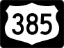 Highway 385 Sign With Black Border Sticker