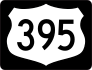 Highway 395 Sign With Black Border Sticker