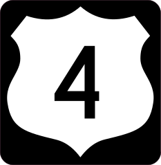Highway 4 Sign With Black Border Sticker