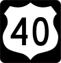 Highway 40 Sign With Black Border Sticker