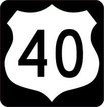 Highway 40 Sign With Black Border Sticker