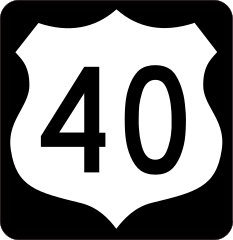 Highway 40 Sign With Black Border Sticker