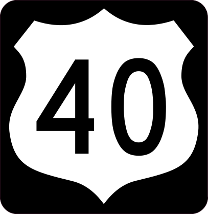Highway 40 Sign With Black Border Sticker