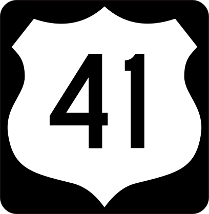 Highway 41 Sign With Black Border Sticker