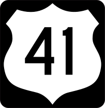 Highway 41 Sign With Black Border Sticker