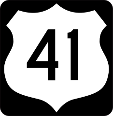 Highway 41 Sign With Black Border Sticker